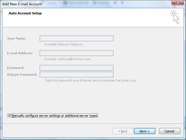 how to create a new outlook email within network