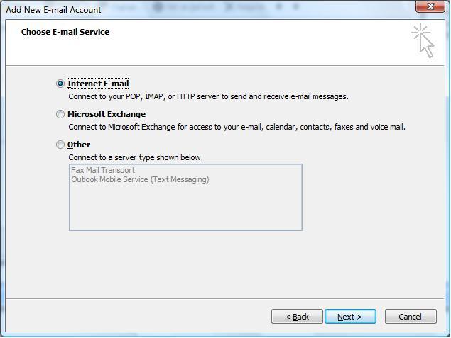 setting up new email address for outlook